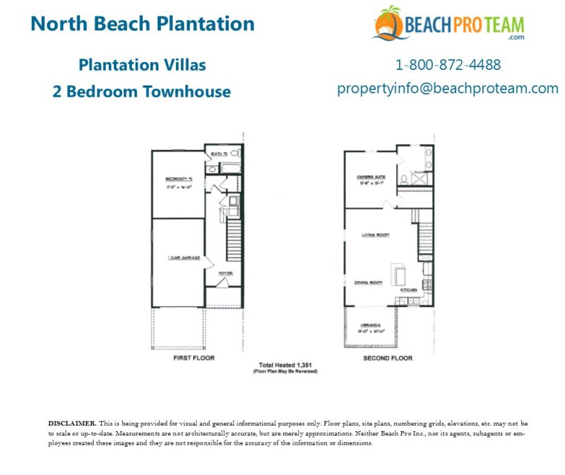 North Beach Plantation Villas Plantation Villas Floor Plan - 2 Bedroom Townhouse